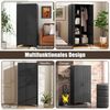 KOMFOTTEU Kleiderschrank Garderobenschrank aus PE-Rattan mit 4 Aufbewahrungswürfeln Bild 3