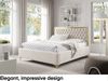 MEBLINI Polsterbett 180x200 mit Lattenrost und Matratze – ARONA GOLD – Beige Samt – Doppelbett mit Bettkasten - Stauraumbett - Kopfteil Bett mit Stauraum Bild 3