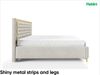 MEBLINI Polsterbett 180x200 mit Lattenrost und Matratze – ARONA GOLD – Beige Samt – Doppelbett mit Bettkasten - Stauraumbett - Kopfteil Bett mit Stauraum Bild 5
