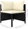 vidaXL 2-Sitzer-Gartensofa mit Kissen Schwarz Poly Rattan 313512 Bild 5