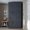 Roomart Waschmaschinenschrank - DORA-I- 115 cm breit - Wasch- & Trocknerschrank mit Türen & Ausziehbrett, Waschmaschinen-Überbau für Waschküche & Hauswirtschaftsraum • Anthrazit-Eiche Bild 5