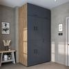 Roomart Waschmaschinenschrank - DORA-I- 115 cm breit - Wasch- & Trocknerschrank mit Türen & Ausziehbrett, Waschmaschinen-Überbau für Waschküche & Hauswirtschaftsraum • Anthrazit-Eiche Bild 2