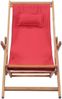 vidaXL Strandstuhl Klappbar Stoff und Massivholz Rot 43995 Bild 2