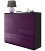 Vladon Sideboard Ben V2, Kommode mit 1 Tür und 5 Schubladen, Schwarz matt/Brombeer Hochglanz (79 x 74 x 36 cm) Bild 5