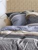 Irisette Biber Bettwäsche Panda 135x200 Streifen blau beige braun 8543-20 Bild 3