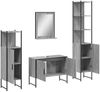 vidaXL 4-tlg. Badmöbel-Set Grau Sonoma Holzwerkstoff 3214362 Bild 5