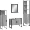 vidaXL 4-tlg. Badmöbel-Set Grau Sonoma Holzwerkstoff 3214362 Bild 2