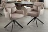 riess-ambiente 4-Fußstuhl PROMETHEUS beige - Samt, Vogue Velours, Metall, Taschenfederkern (Einzelartikel, 1 St), mit 180° Drehfunktion und Autoreturn – ideal für elegante Esszimmer Bild 3