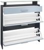 Vladon Garderobe Malea, Garderobenset bestehend aus 1 Hängeschuhschrank, 1 Wandspiegel und 2 Garderobenpaneele, Anthrazit matt/Schwarz matt Bild 3