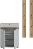 Garderobenkombination B/H/T: 150x194x37 cm in grau Nachbildung und Evoke Oak Nachbildung Bild 3