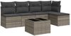vidaXL 6-tlg. Garten-Sofagarnitur mit Kissen Grau Poly Rattan 3217530 Bild 2
