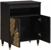 vidaXL Sideboard mit Regal Schwarz 60 x 33 x 75 cm Massivholz Mango 4018833 Bild 2