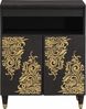 vidaXL Sideboard mit Regal Schwarz 60 x 33 x 75 cm Massivholz Mango 4018833 Bild 3