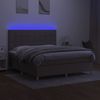 vidaXL Boxspringbett mit Matratze & LED Taupe 180x200 cm Stoff 3135537 Bild 4