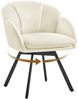Yaheetech Polsterstuhl mit 360° schwenkbarem Sitz, X-förmiges Metallgestell, Bouclé, 57 x 61 x 75 cm, Beige Bild 4