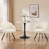 Yaheetech Polsterstuhl mit 360° schwenkbarem Sitz, X-förmiges Metallgestell, Bouclé, 57 x 61 x 75 cm, Beige Bild 2