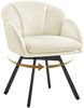 Yaheetech Polsterstuhl mit 360° schwenkbarem Sitz, X-förmiges Metallgestell, Bouclé, 57 x 61 x 75 cm, Beige Bild 5