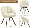 Yaheetech Polsterstuhl mit 360° schwenkbarem Sitz, X-förmiges Metallgestell, Bouclé, 57 x 61 x 75 cm, Beige Bild 3