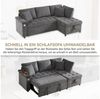 i@home Ecksofa L-Sofa, Schlafsofa,Beige/Grau, mit Stauraum, USB-Ladegerät, Armlehnen-Stauraum und 2 Kissen Bild 4