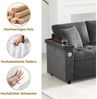 i@home Ecksofa L-Sofa, Schlafsofa,Beige/Grau, mit Stauraum, USB-Ladegerät, Armlehnen-Stauraum und 2 Kissen Bild 3