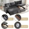 i@home Ecksofa L-Sofa, Schlafsofa,Beige/Grau, mit Stauraum, USB-Ladegerät, Armlehnen-Stauraum und 2 Kissen Bild 2