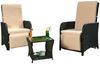 Polyrattan Gartenset 2 Sessel + Tisch schwarz Sitzgarnitur Gartenmöbel Stuhl Bild 5