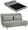 HOMCOM Schlafsofa Doppelschlafsofa mit 3-fach verstellbarer Rückenlehne und 2 Kissen, Polstersofa 1 Teile, für Wohnzimmer, Schlafzimmer, Hellgrau Bild 2