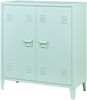 Metallschrank Oripää 90x80x33 cm Pastellgrün [en. casa] Bild 2