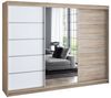 A&J MöbelLand GmbH Schiebetürenschrank VILUNO mit 4 Schubladen und Spiegel (nur für kurze Zeit! TOP ANGEBOT! Geräumiger Schrank mit einer Breite von 200 cm und Spiegel, ideal zur Aufbewahrung von Kleidung und Accessoires. 4 Schubladen und viel Stauraum... Bild 4