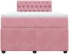 vidaXL Boxspringbett mit Matratze Rosa 120x200 cm Samt 3287721 Bild 4
