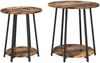 vidaXL Beistelltisch-Set mit Regal 2 pcs Geräucherte Eiche und Schwarz 869704 Bild 2