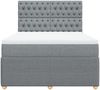 vidaXL Boxspringbett mit Matratze Hellgrau 160x200 cm Stoff 3292114 Bild 4