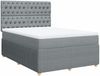 vidaXL Boxspringbett mit Matratze Hellgrau 160x200 cm Stoff 3292114 Bild 2
