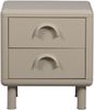 Nachttisch Metall Rune mit 2 Schubladen, Retro Design, sandfarben, kompakt 45 x 42 cm Bild 3