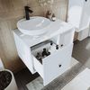 Roomart GUSTO-I-75 Badmöbel Set– 3-teiliges Badezimmermöbel Set - Unterschrank, Waschbecken & Spiegelschrank - H 45 x B 45 x T 75 cm • Weiß Bild 5