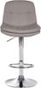 Barhocker MITUN - Stoff Grau 46x54x92 cm Silber | Barstuhl Höhenverstellbar Mit Lehne Drehbar Tresenhocker Tresenstuhl Kneipenhocker Kneipenstuhl Bild 3