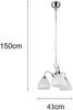 LED Pendelleuchte 3-flammig mit Glas Lampenschirmen Weiß, Ø 43cm Bild 4