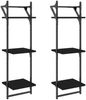 vidaXL Wandregale mit 3 Ablagen & Stangen 2 Stk. Schwarz 30x25x100 cm 836258 Bild 2
