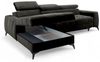 Ecksofa Schlafsofa Sofa AGNESA XS Stoff Salvador Schwarz Ottomane Links Bild 3