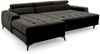 Ecksofa Schlafsofa Sofa AGNESA XS Stoff Salvador Schwarz Ottomane Links Bild 4