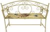 HTI-Living Gartenbank Gartenbank Flowers and Plants Metall creme mit Motiv Sitzfläche (1x Gartenbank Flowers and Plants aus Metall) Bild 4