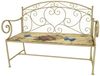 HTI-Living Gartenbank Gartenbank Flowers and Plants Metall creme mit Motiv Sitzfläche (1x Gartenbank Flowers and Plants aus Metall) Bild 3