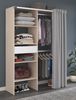 Parisot Kleiderschrank mit Vorhang Bari in Akazie und grau 143 cm Bild 5