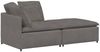 vidaXL Modulares Sofa mit Fußhocker Kissen Cordstoff Hellgrau 3321227 Bild 2
