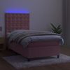 vidaXL Boxspringbett mit Matratze & LED Rosa 90x200 cm Samt 3136346 Bild 4