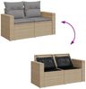 vidaXL 5-tlg. Garten-Sofagarnitur mit Kissen Beige Poly Rattan 3256423 Bild 4
