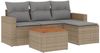 vidaXL 5-tlg. Garten-Sofagarnitur mit Kissen Beige Poly Rattan 3256423 Bild 2