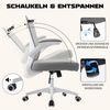 Durrafy Bürostuhl Ergonomischer Bürostuhl,Schreibtischstuhl mit klappbaren Armlehnen (Höhenverstellbarer Drehstuhl mit Wippfunktion bis 130°,Computerstuhl mit verstellbarer Lendenwirbelstütze und leisen Rollen), Chefsessel mit 150 kg Tragfähigkeit Bild 4