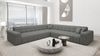 Couch Ibiza L Form in Samtstoff - Strukturstoff - dunkelgrau Bild 2