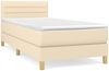 vidaXL Boxspringbett mit Matratze Creme 90x200 cm Stoff, Härtegrad: H2 [3140670] Bild 2